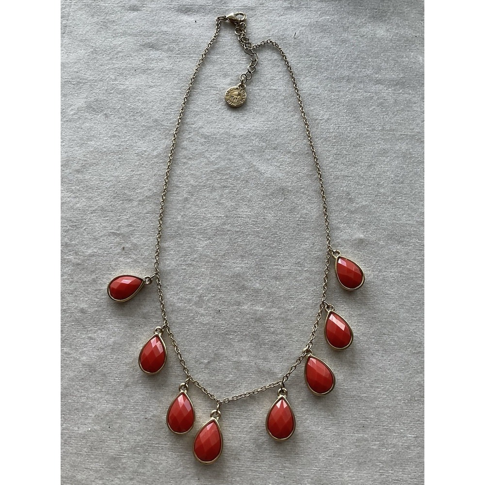Vintage gold-tone Liz Claiborne necklace Teardrop Pendants